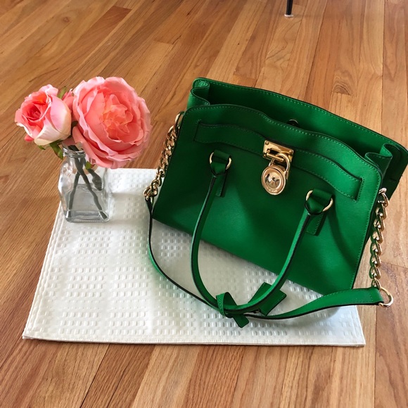 Michael Kors Handbags - Michael Kors Green Handbag with gold accents